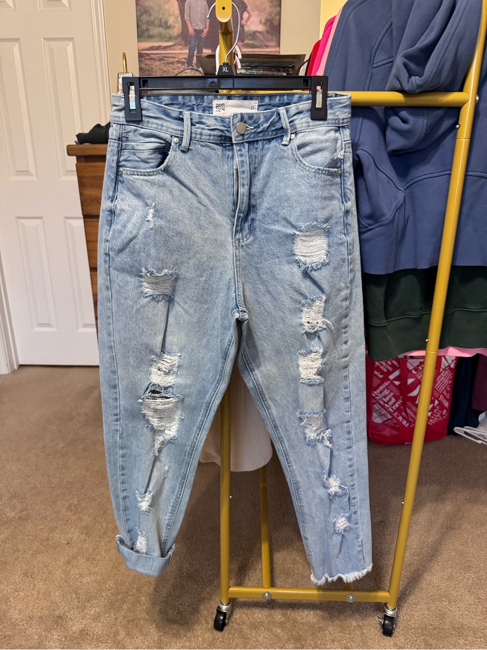 RSQ Light Blue Distressed Boyfriend Jeans